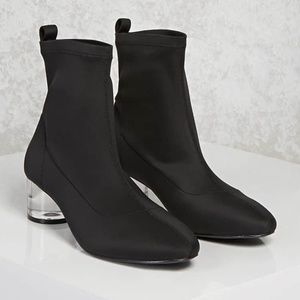 F21 Lucite Ankle Sock Boots